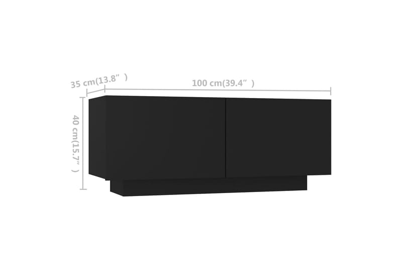TV-bänk med LED-belysning svart 260x35x40 cm - Svart - TV bänk & mediabänk