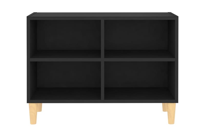 TV-bänk med massiva ben svart 69,5x30x50 cm - Svart - TV bänk & mediabänk