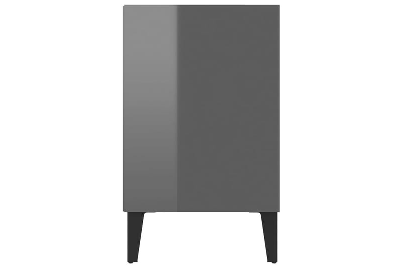 TV-bänk med metallben grå högglans 103,5x30x50 cm - Grå - TV bänk & mediabänk
