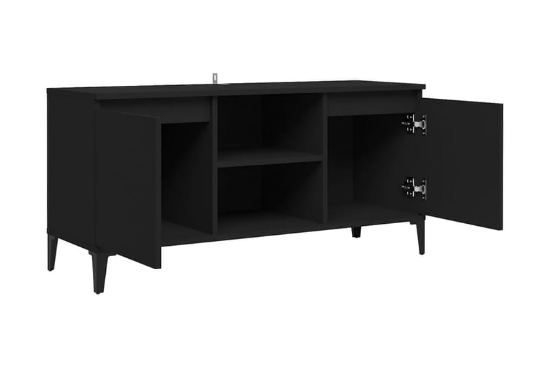 TV-bänk med metallben svart 103,5x35x50 cm - Svart - TV bänk & mediabänk