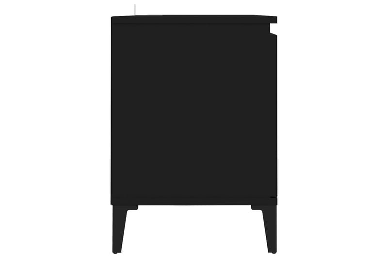 TV-bänk med metallben svart 103,5x35x50 cm - Svart - TV bänk & mediabänk