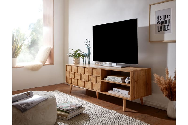 Tv-bänk Mexus 51x160 cm Rektangulär - Brun - TV bänk & mediabänk