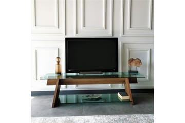 TV-Bänk Meyling 158 cm - Valnöt|Grön - Möbler - TV- & Mediamöbler - TV bänk & mediabänk