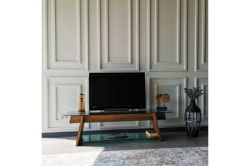 TV-Bänk Meyling 158 cm - Valnöt|Grön - Möbler - TV- & Mediamöbler - TV bänk & mediabänk