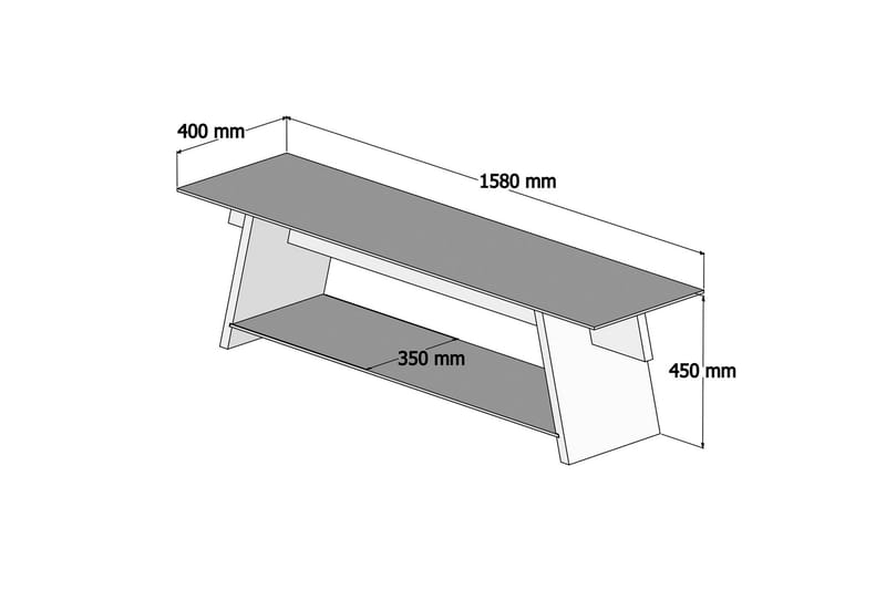 TV-Bänk Meyling 158 cm - Valnöt|Grön - TV bänk & mediabänk