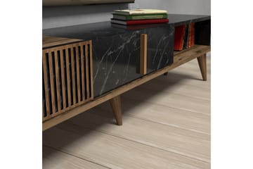 Tv-bänk Milanda 180 cm - Mörkbrun/Svart - Möbler - TV- & Mediamöbler - TV bänk & mediabänk