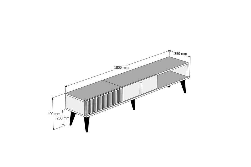 Tv-bänk Milanda 180 cm - Mörkbrun/Svart - TV bänk & mediabänk