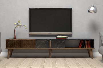 Tv-bänk Milanda 180 cm - Mörkbrun/Svart - Möbler - TV- & Mediamöbler - TV bänk & mediabänk