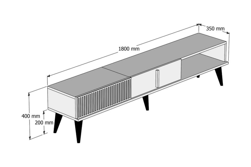 Tv-bänk Milanda 180 cm - Mörkbrun/Vit - Möbler - TV- & Mediamöbler - TV bänk & mediabänk