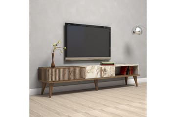 Tv-bänk Milanda 180 cm - Mörkbrun/Vit - Möbler - TV- & Mediamöbler - TV bänk & mediabänk