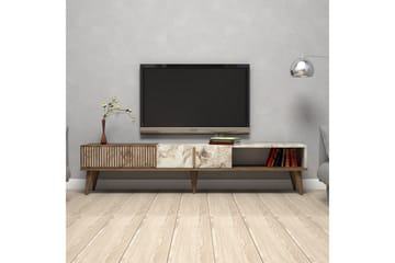 Tv-bänk Milanda 180 cm - Mörkbrun/Vit - Möbler - TV- & Mediamöbler - TV bänk & mediabänk