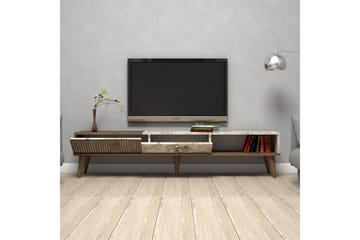 Tv-bänk Milanda 180 cm - Mörkbrun/Vit - Möbler - TV- & Mediamöbler - TV bänk & mediabänk