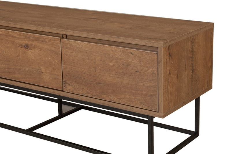 Tv-bänk Milosa 140 cm - Mörkbrun/Svart - Möbler - TV- & Mediamöbler - TV bänk & mediabänk