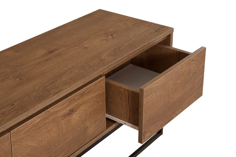 Tv-bänk Milosa 140 cm - Mörkbrun/Svart - Möbler - TV- & Mediamöbler - TV bänk & mediabänk