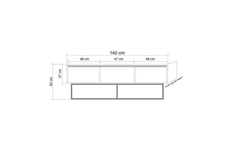 Tv-bänk Milosa 140 cm - Mörkbrun/Svart - Möbler - TV- & Mediamöbler - TV bänk & mediabänk