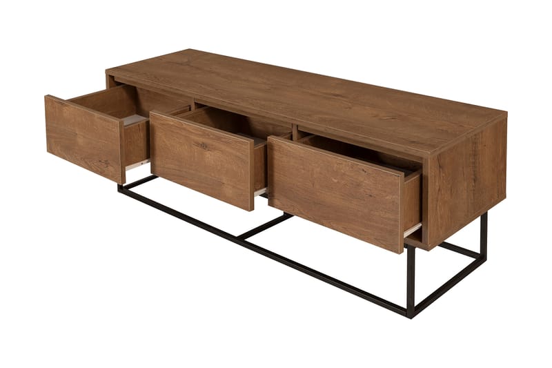Tv-bänk Milosa 140 cm - Mörkbrun/Svart - Möbler - TV- & Mediamöbler - TV bänk & mediabänk