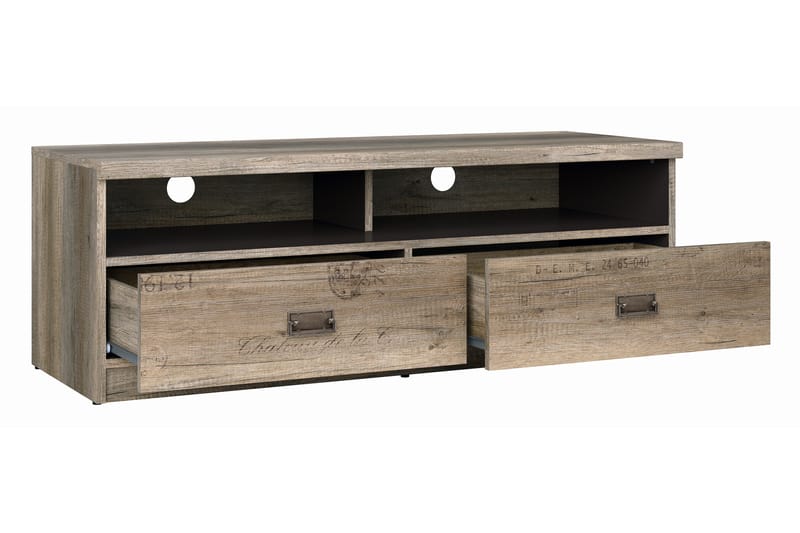 TV-bänk Minette 120 cm - Trä|Natur|Grå - Möbler - TV- & Mediamöbler - TV bänk & mediabänk