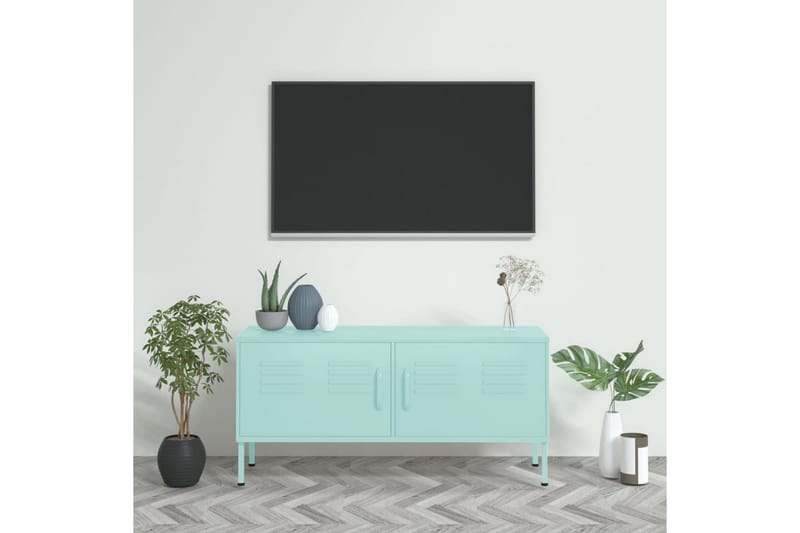 Tv-bänk mintgrön 105x35x50 cm stål - Grön - TV bänk & mediabänk
