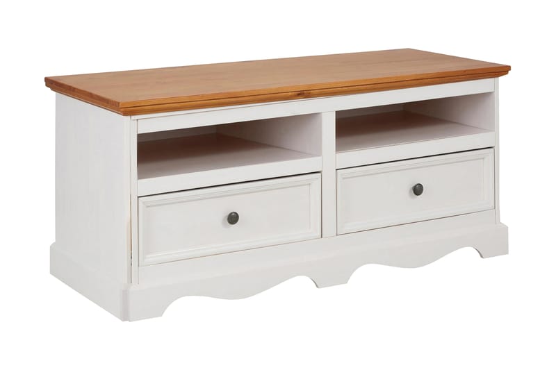 TV-bänk Moana 120 cm, Vit|Brun