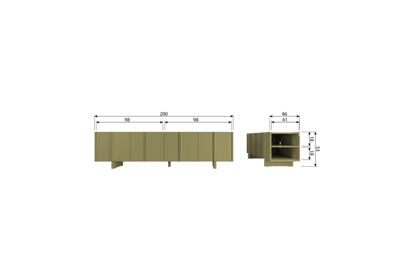 Tv-bänk Morya 46 cm - Grön - TV bänk & mediabänk