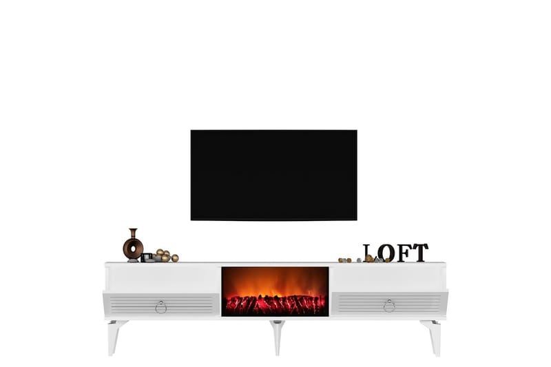 Tv-bänk Mula 150 cm - Vit - Möbler - TV- & Mediamöbler - TV bänk & mediabänk