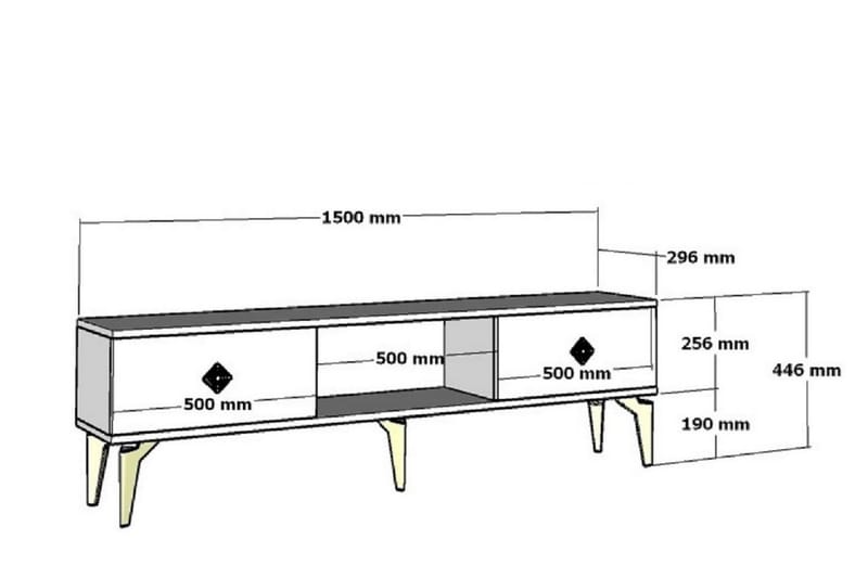Tv-bänk Munda 150 cm - Guld - Möbler - TV- & Mediamöbler - TV bänk & mediabänk