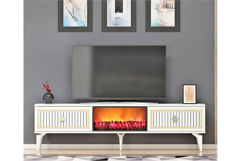 Tv-bänk Munda 150 cm - Guld - Möbler - TV- & Mediamöbler - TV bänk & mediabänk