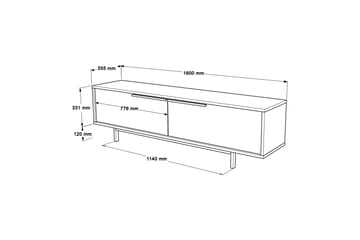 Tv-bänk Munish 160 cm - Ek/Valnöt - Möbler - TV- & Mediamöbler - TV bänk & mediabänk