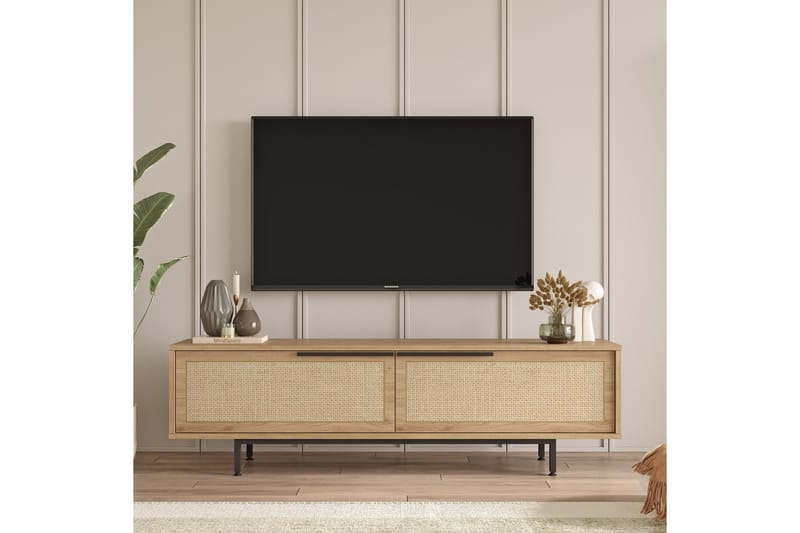 Tv-bänk Munish 160 cm - Ek/Valnöt - Möbler - TV- & Mediamöbler - TV bänk & mediabänk