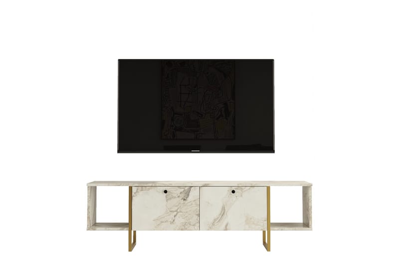 Tv-bänk Mushir 160 cm - Vit - Möbler - TV- & Mediamöbler - TV bänk & mediabänk