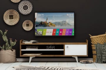 Tv-bänk Naidaj 120 cm - Trä|Vit - Möbler - TV- & Mediamöbler - TV bänk & mediabänk