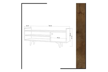 Tv-bänk Naidaj 120 cm - Trä|Vit - Möbler - TV- & Mediamöbler - TV bänk & mediabänk