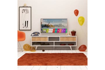 Tv-bänk Naidaj 140 cm - Vit/Brun - Möbler - TV- & Mediamöbler - TV bänk & mediabänk