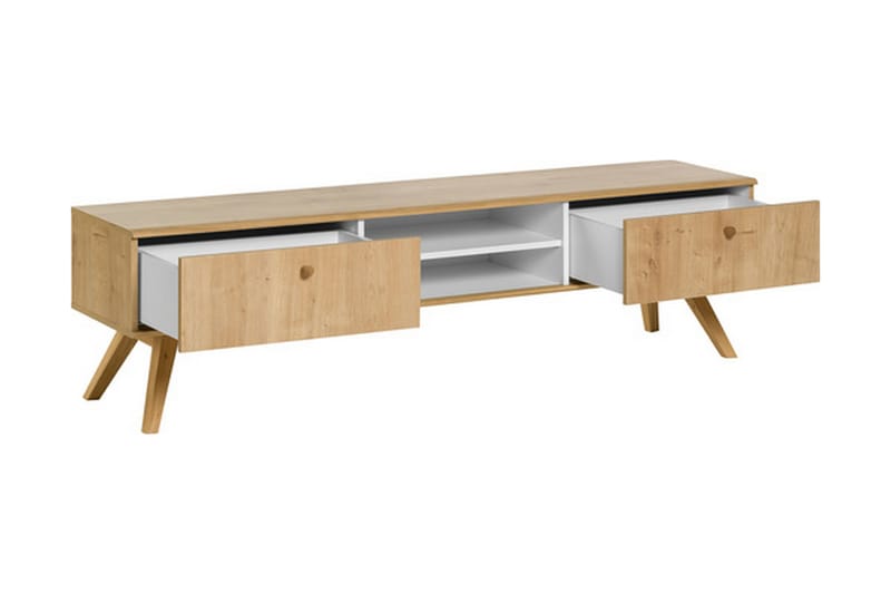 TV-bänk Nature 179,5 cm Vit/Natur - Natur - Möbler - TV- & Mediamöbler - TV bänk & mediabänk