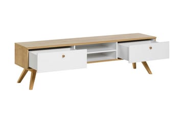 TV-bänk Nature 179,5 cm Vit/Natur - Vit/Trä/natur - Möbler - TV- & Mediamöbler - TV bänk & mediabänk