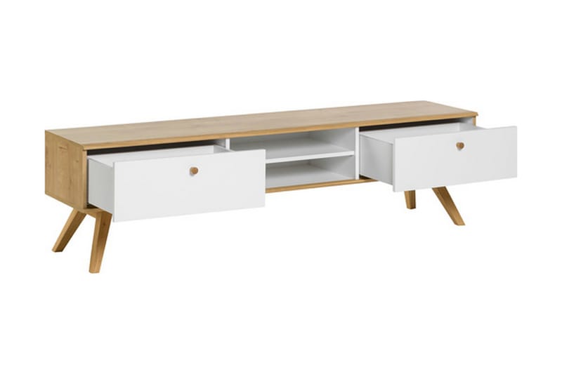 TV-bänk Nature 179,5 cm Vit/Natur - Vit/Trä/natur - Möbler - TV- & Mediamöbler - TV bänk & mediabänk