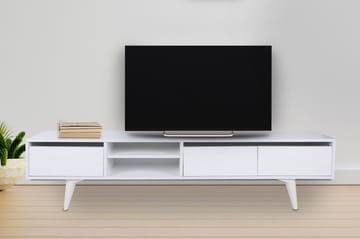 Tv-bänk Needis 180 cm - Vit - Möbler - TV- & Mediamöbler - TV bänk & mediabänk
