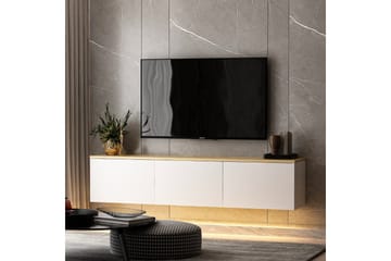 Tv-bänk Neon 160x32 cm Vit/Brun - Hanah Home - Möbler - TV- & Mediamöbler - TV bänk & mediabänk