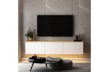 Tv-bänk Neon 160x32 cm Vit/Brun - Hanah Home - Möbler - TV- & Mediamöbler - TV bänk & mediabänk