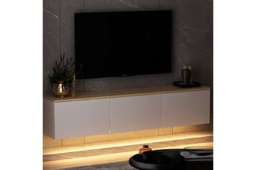 Tv-bänk Neon 160x32 cm Vit/Brun - Hanah Home - Möbler - TV- & Mediamöbler - TV bänk & mediabänk
