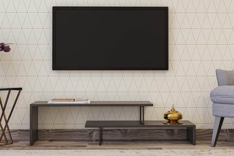 TV-Bänk Netchwood 120 cm - Svart|Antracit - Möbler - TV- & Mediamöbler - TV bänk & mediabänk