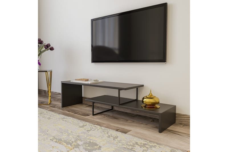 TV-Bänk Netchwood 120 cm - Svart|Antracit - Möbler - TV- & Mediamöbler - TV bänk & mediabänk