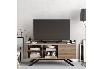 Tv-bänk Northeim 130 cm - Svart/Mörkbrun - Möbler - TV- & Mediamöbler - TV b�änk & mediabänk
