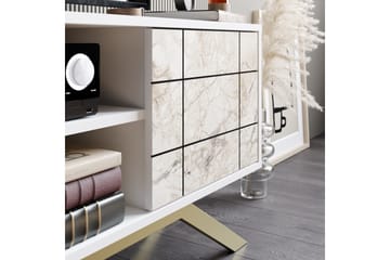 Tv-bänk Northeim 130 cm - Vit/Guld - Möbler - TV- & Mediamöbler - TV bänk & mediabänk