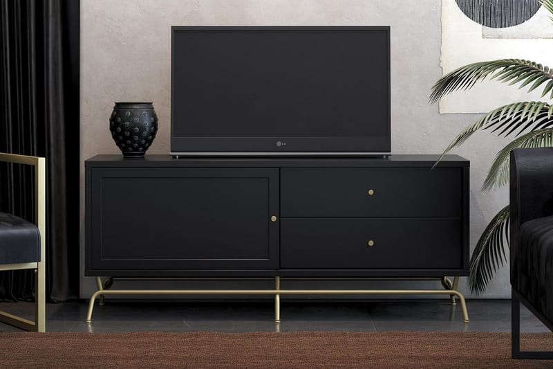 TV-bänk Nova 150x50 cm Svart - CosmoLiving - Möbler - TV- & Mediamöbler - TV bänk & mediabänk