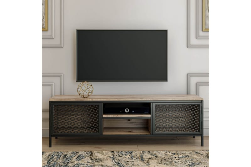 TV-Bänk Novitsky 150 cm - Ek|Svart - Möbler - TV- & Mediamöbler - TV bänk & mediabänk