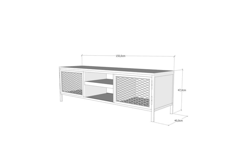 TV-Bänk Novitsky 150 cm - Ek|Svart - TV bänk & mediabänk