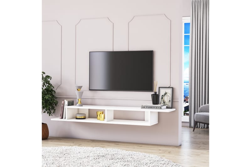Tv-bänk Numidia 141 cm - Vit - TV bänk & mediabänk