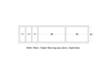 Tv-bänk Occidente 150 cm - Antracit/Natur - Möbler - TV- & Mediamöbler - TV bänk & mediabänk