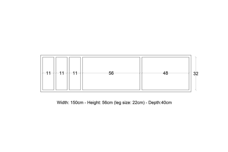 Tv-bänk Occidente 150 cm - Antracit/Natur - Möbler - TV- & Mediamöbler - TV bänk & mediabänk